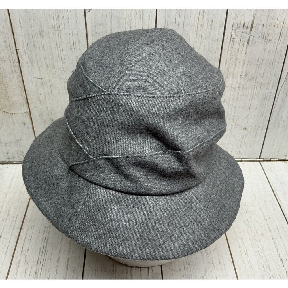 Siggi Women’s Adjustable 1920s Vintage Wool Felt Cloche Bucket Hat Gray With Bow